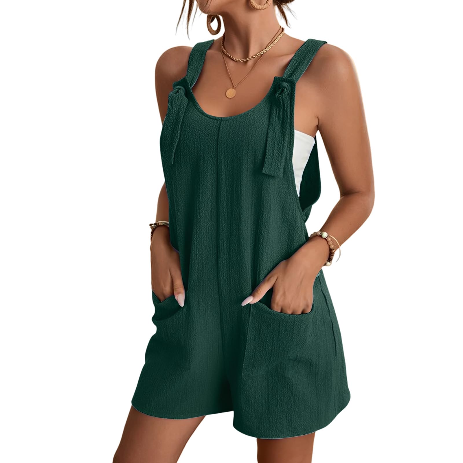 ENEN Salopette Premaman Donna Estiva - Tuta Premaman Corta, Pagliaccetto Gravidanza Taglio Largo con Tirantes Ajustables y Tasche, Overalls Premaman per Estate