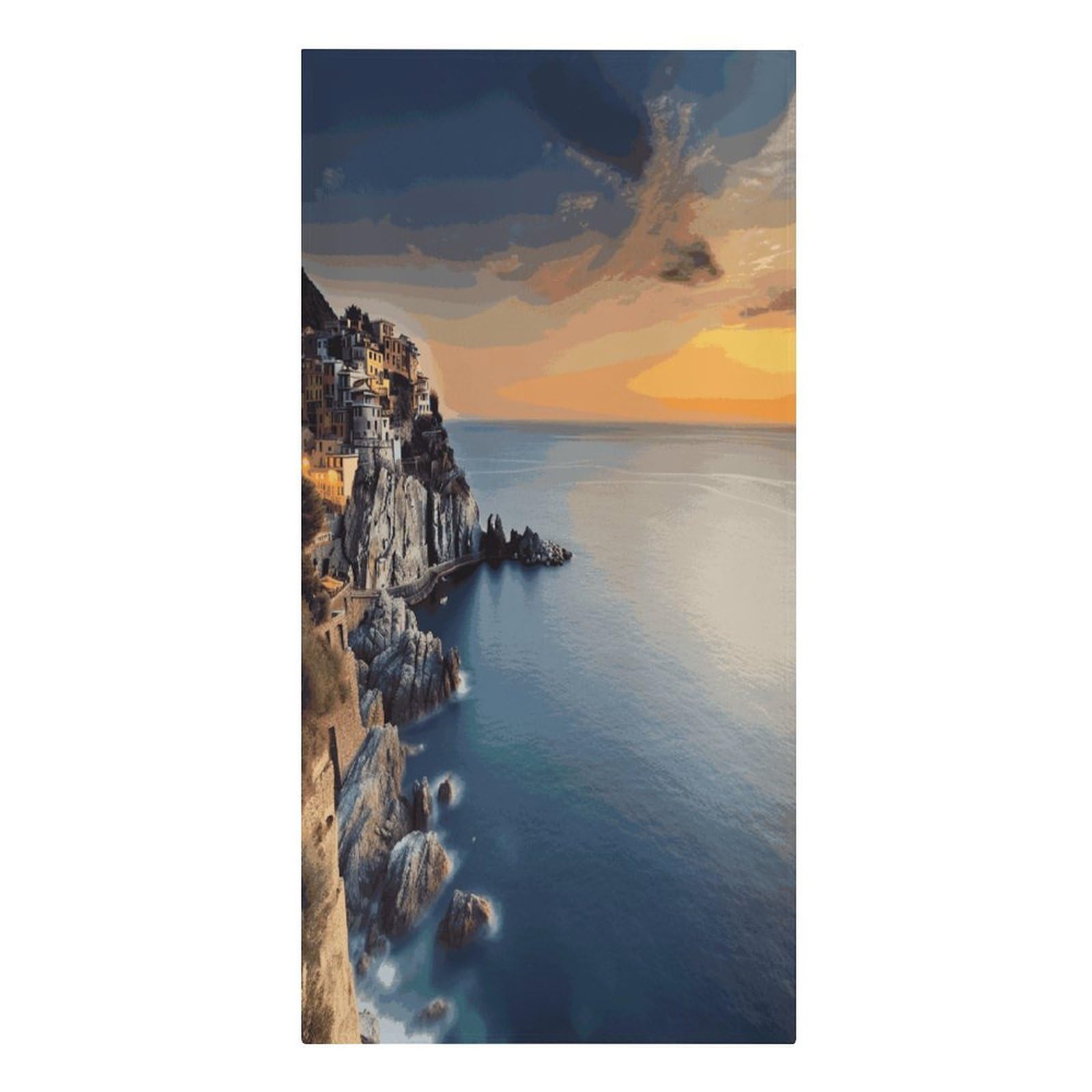 Fekiloot Men's Style Italy Sea At Sunset Large Beach Towel, Travel Towel For Adults Wo, Pool Towels For Beach, Camping, Swim Pool, Gym, Sports& Yoga 61.4"X30.3"