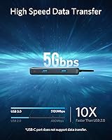 Vista 6 de Anker Hub USB C, adaptador USB C 7 en 1, con HDMI 4K, entrega de energía de 60 W, Ethernet de 1 Gbps, 2 puertos USB 3.0, lectores de tarjetas SD