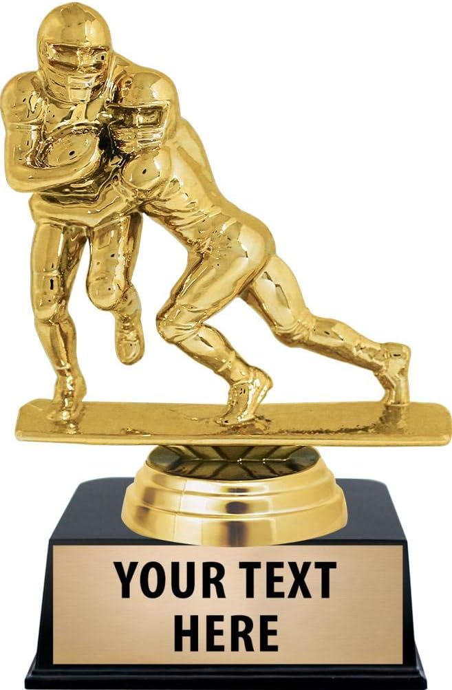 Crown Awards Football Trophies with Custom Engraving, 6" Personalized Football Trophy On Black Base Prime