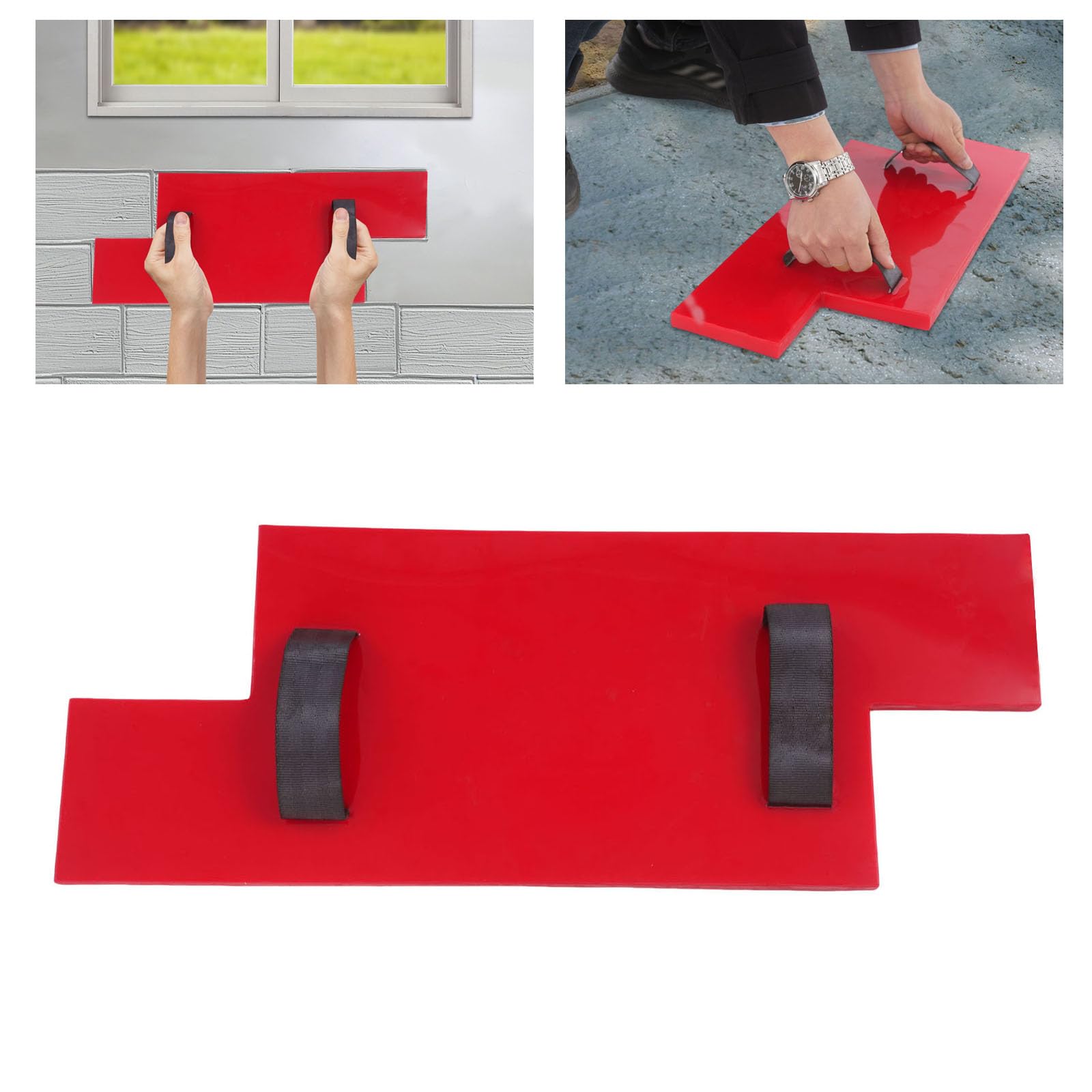 Betonstrukturmatte aus PU Nahtlose Stempelmatte Betonstempel Betonformen für Gehwege/Hofeinfahrt/Garten - Rot (60x30cm, 60x24cm) (057)