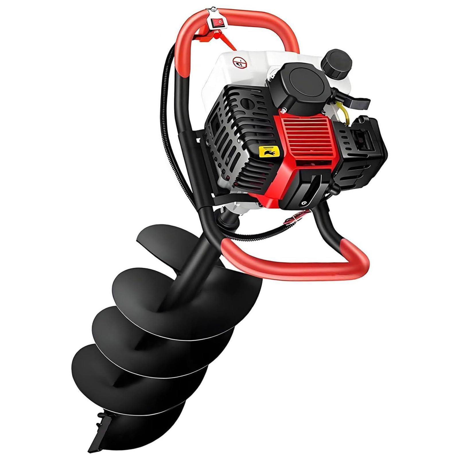 SENJINGHUA Auger Post Hole Digger,4 Stroke Auger Post Hole Digger with Extension Rods &Auger Bits,Gas Powered Earth Auger for Fencing,Gardening,Construction Heavy Duty Digging Machine 30cm