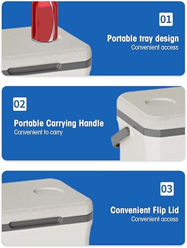 Miniatura 6 de Enfriador de camping aislado de 6 litros, caja portátil de hielo duro, enfriadores de automóvil, retención de hielo, enfriador duro para mantener el