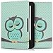 Produktbild kwmobile Tolino Shine 2 HD Hülle - Kunstleder eReader Schutzhülle Cover Case für Tolino Shine 2 HD - Eule Schlaf Design Türkis Braun Mintgrün