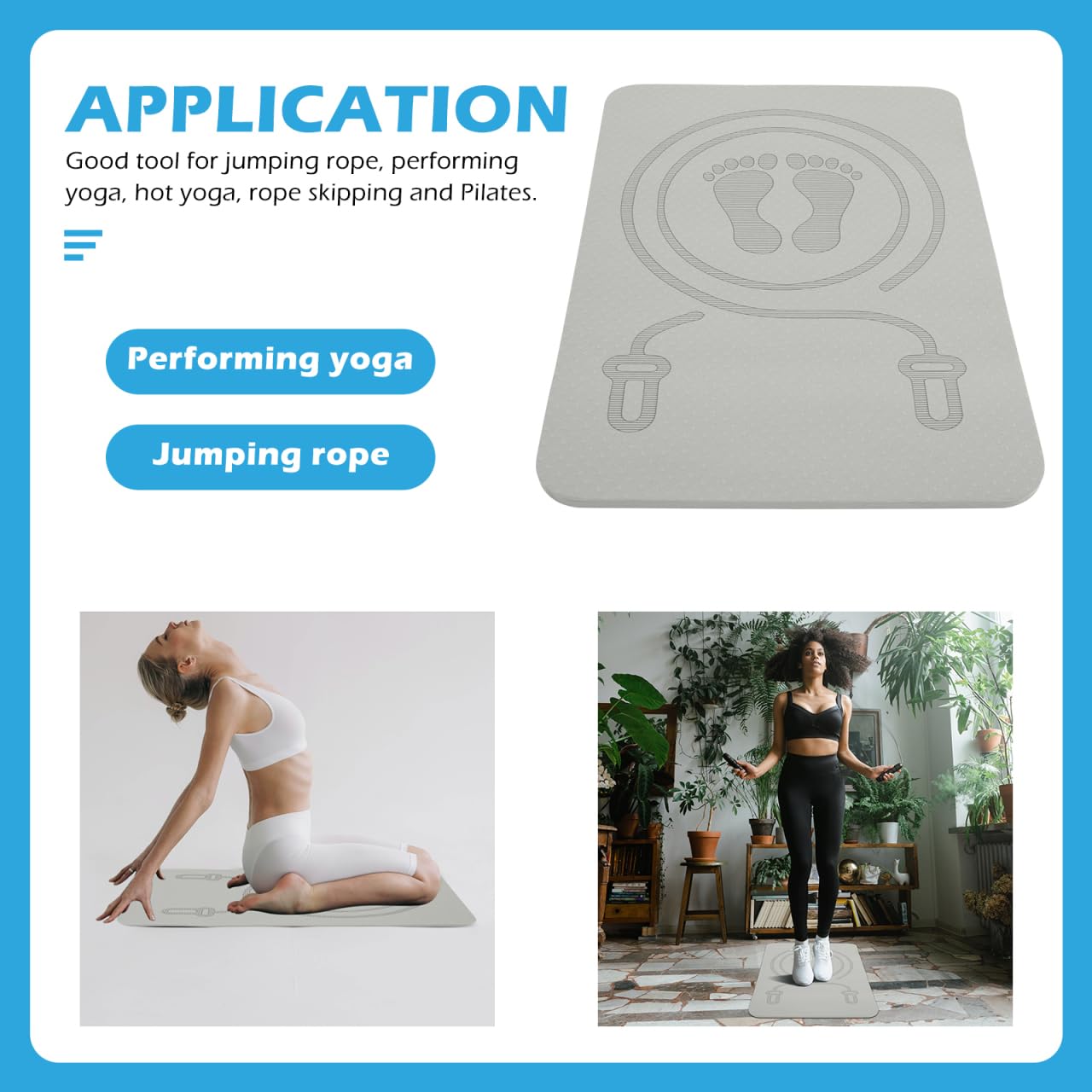 Sprungmatte gymnastikmatten turnmatten Arbeit von zu Hause aus Fitness Springseilteppich schlagschnur Innenmatten Fitnessmatte für den Haushalt Seilmatte für den Haushalt verdicken