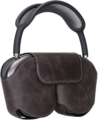 Miniatura 3 de HARDISTON Funda para AirPods Max, cuero genuino hecho a mano, fundas protectoras de cuero de alta calidad para los oídos, funda de transporte de