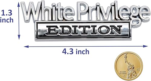 Miniatura 4 de Paquete de 2 emblemas de metal Edición Privilege blanca para auto, insignia 3D para guardabarros, calcomanía de reemplazo para vehículos