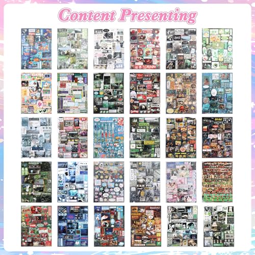 Image of 990Pcs Cute Scrapbook Stickers Travel Y2k Japanese Sticker Book for Adult Kawaii Korean Stickers for Journaling Heisei Retro Aesthetic Sticker Manga Style Decor for DIY Crafts Junk Journal Gifts Sound