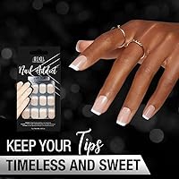 Vista 3 de Ardell Nail Addict - Kit de uñas artificiales a presión, puntas francesas clásicas, uñas postizas acrílicas reutilizables, 24 uñas