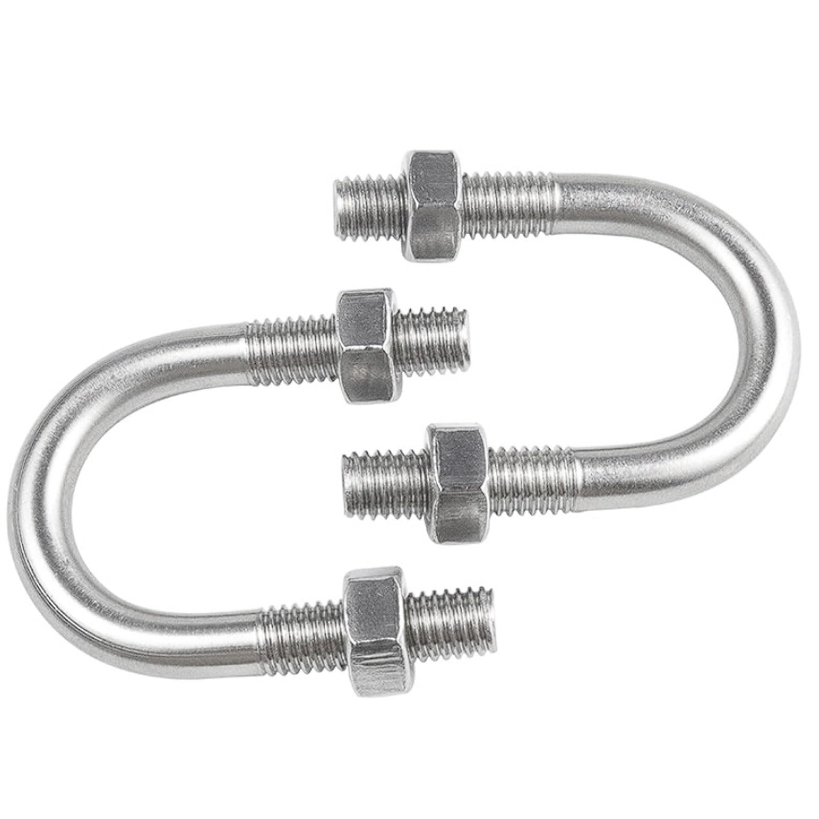 U-Bolzen aus Edelstahl 304, M8-Gewinde, 22–325 mm, mit Muttern