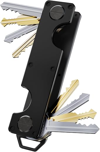 Key Organizer Key Holder Compact Key Case Minimalist Metal Key Chain Key Holder for Keychain Secures 8-10 Keys EDC