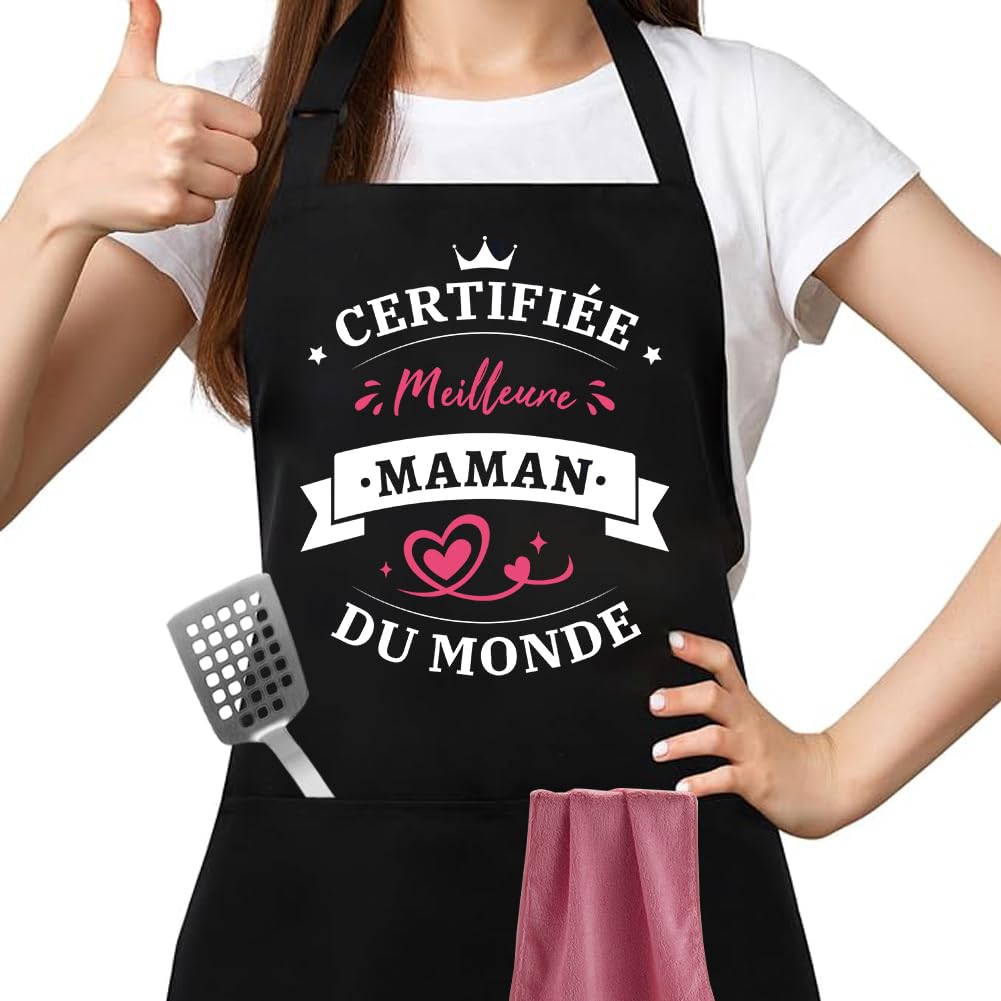 Yontree Tablier Cuisine Maman -Tablier De Chef Réglable Et