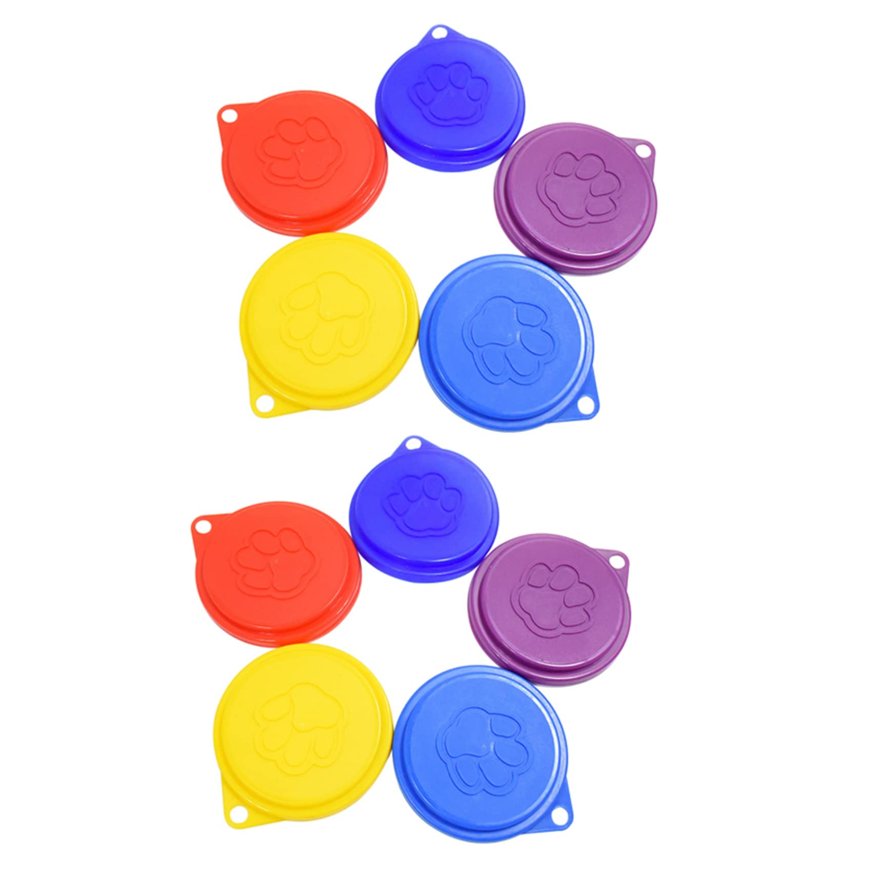 Jnchdghwa 4 Pcs Reusable Pet Dog Can Tin Food Covers with Print Pet Cans Plastic Lid Caps-Random Color