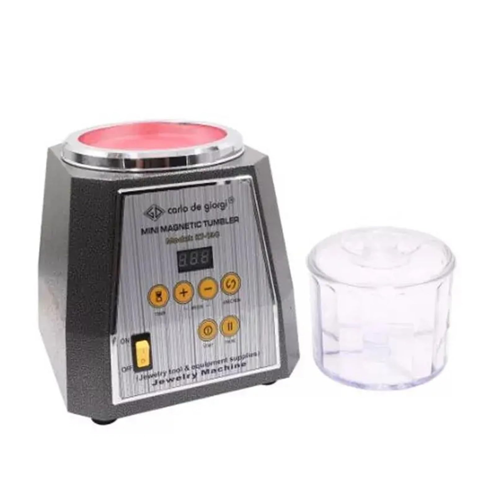 Schmuckpolierer KT-130 Magnetische Trommel-Rotationspoliermaschine, Finishing-Maschine, AC-Schmuckreiniger-Werkzeuge mit 200 g Poliernadeln