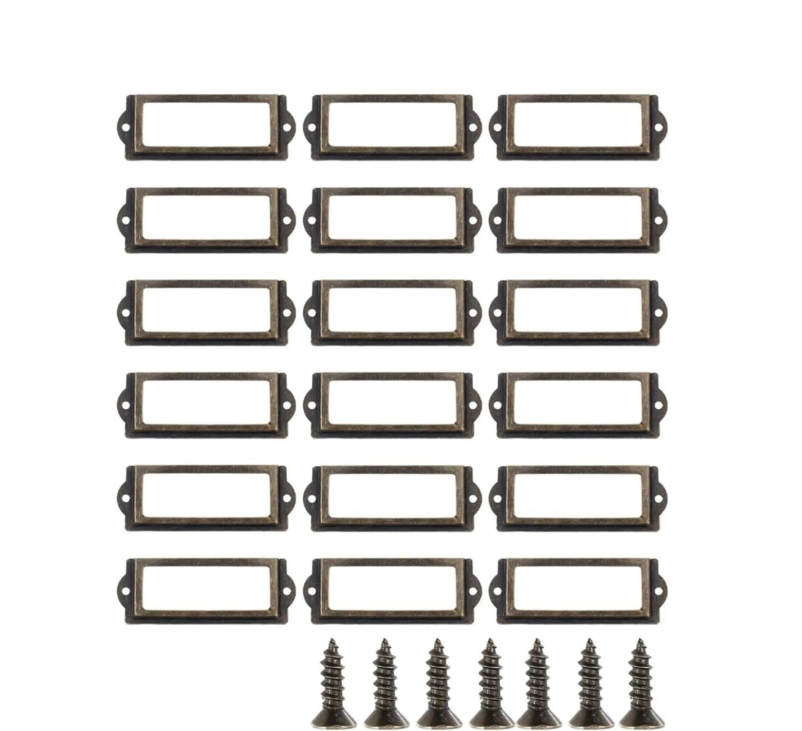Lot de 60 porte-étiquettes en laiton antique pour espaces organisés pour bureau, bibliothèque, bibliothèque