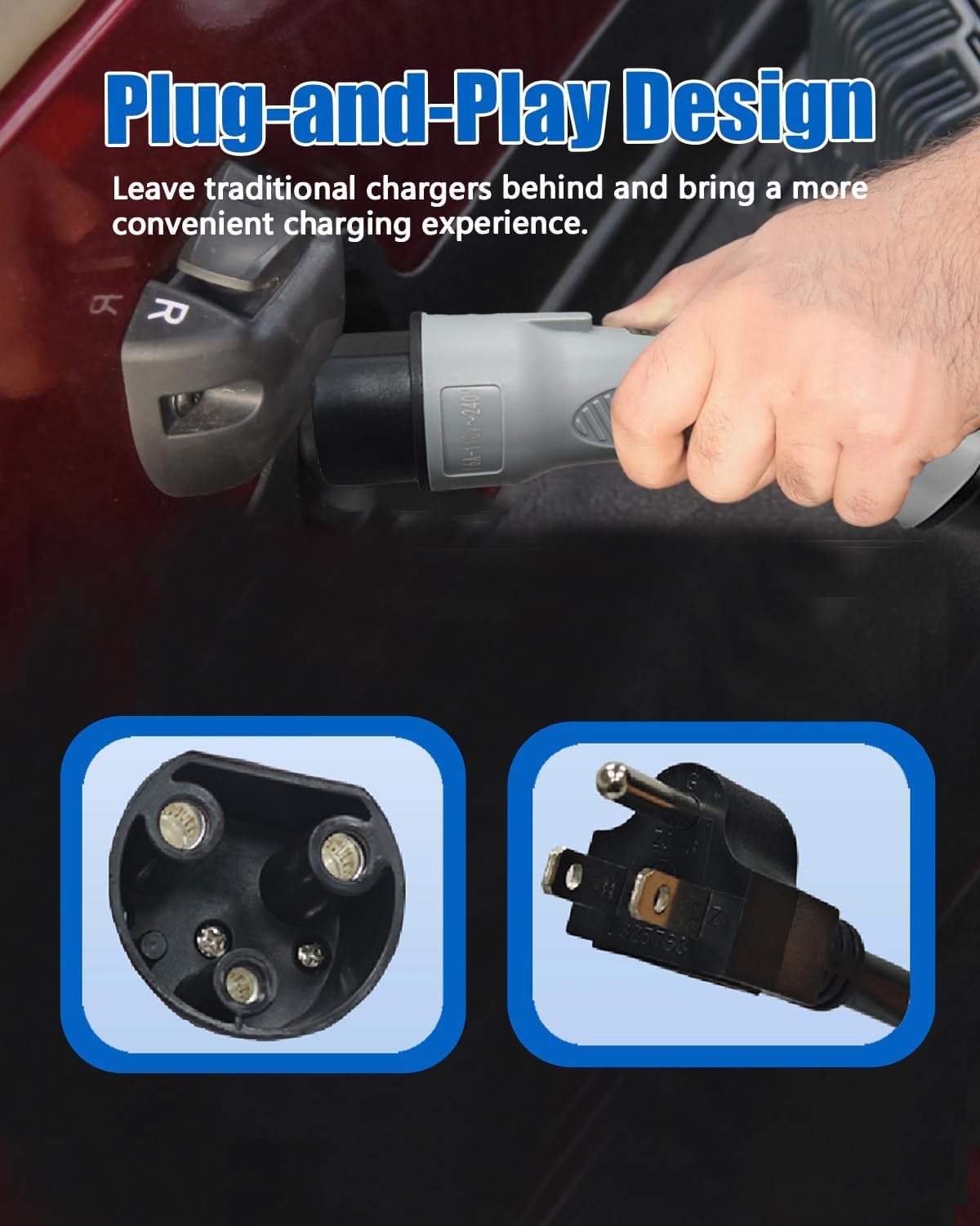 Golf Cart Charger Cord for MadJax XSeries Storm/Star/Denago/Breezy EV Golf Carts, Replaces OEM# 2CR910, UL Listed (10ft)