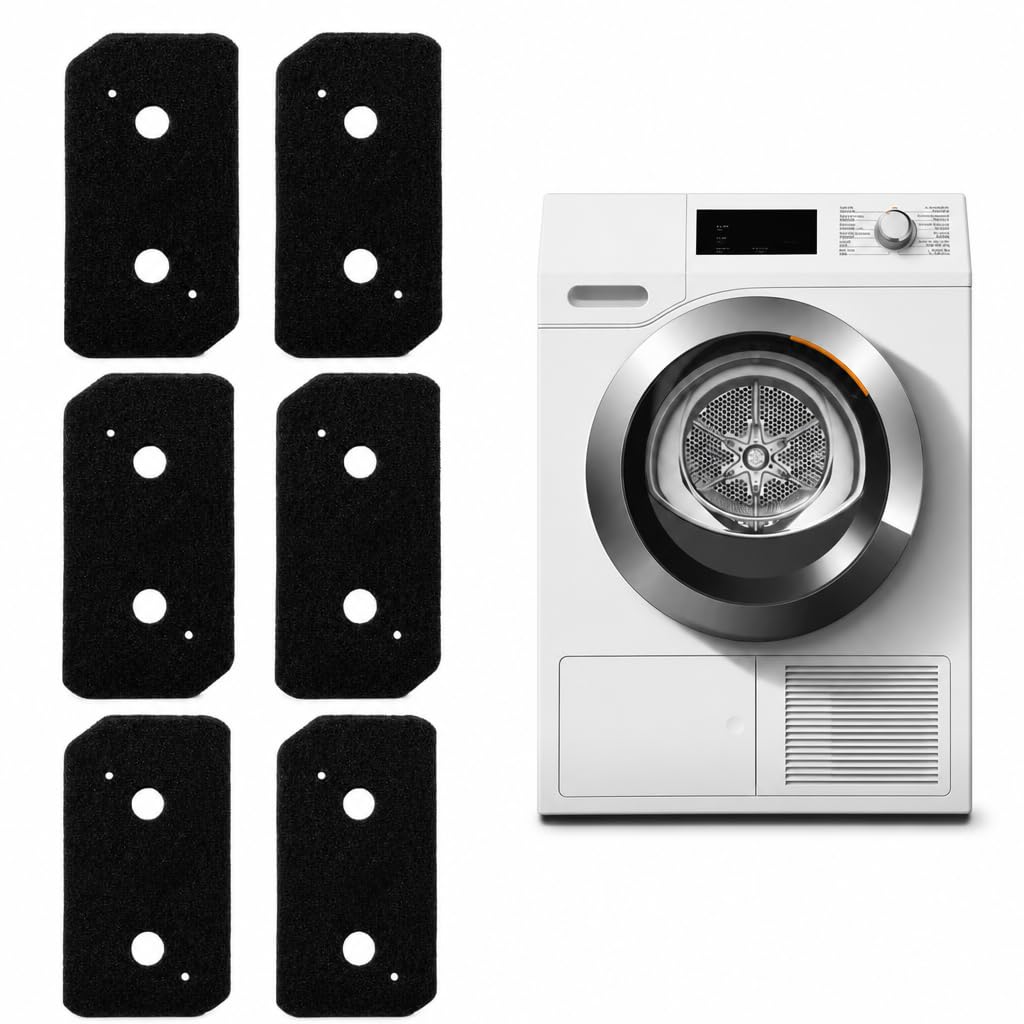 6PCS Filtro para Secadora 12007650, Filtro de Esponja para Secadora Compatible con Bosch para Siemens para Balay para Constructa, Filtros de Repuesto para Secadora 228 * 128 * 20mm