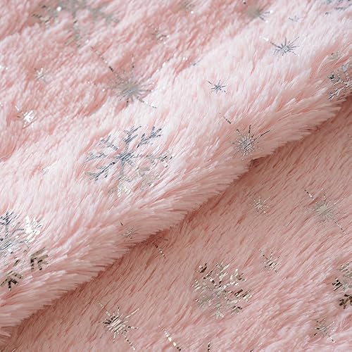 Miniatura 7 de MIULEE - Juego de 2 fundas de cojín decorativas de Navidad, hechas de piel sintética suave con copos de nieve plateados y brillantina, para