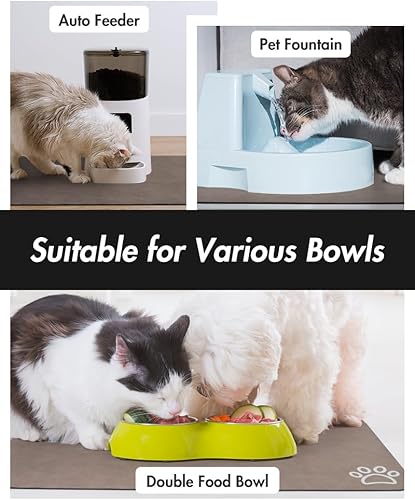 Miniatura 6 de Tapete de alimentación para mascotas, absorbente de agua, reutilizable, de secado rápido, duradero, para perros y gatos, fácil limpieza, suministros