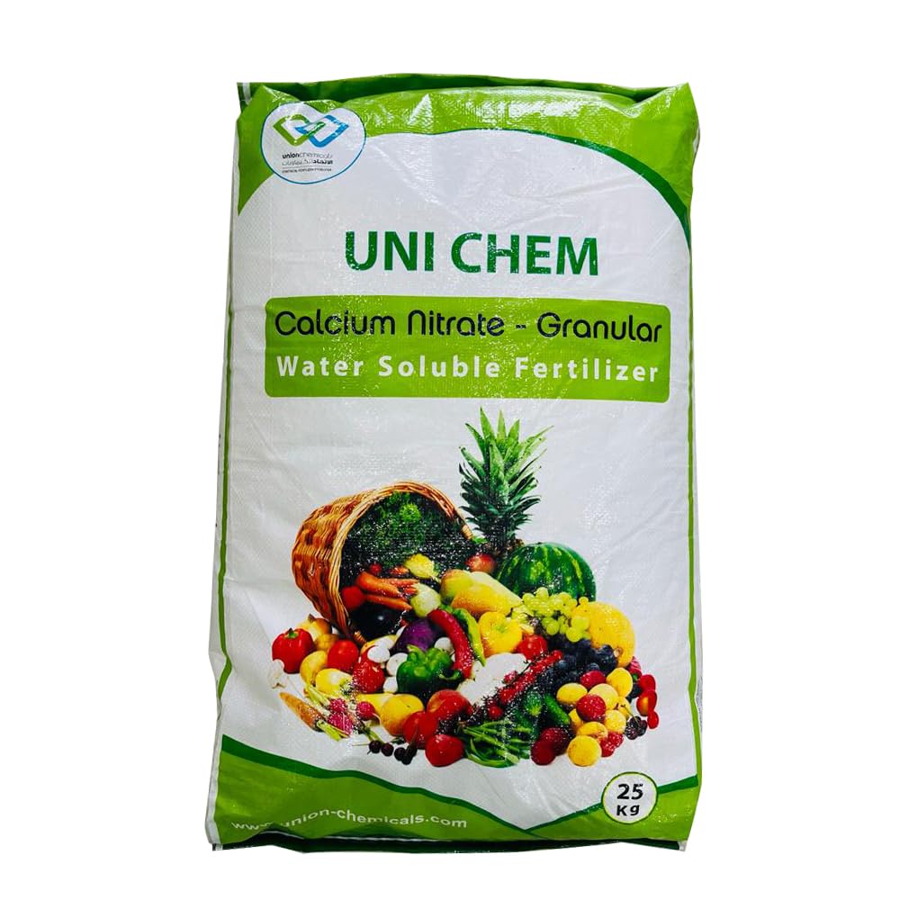 Calcium Nitrate Unichem Granular/Correction & Prevention for Calcium Deficiencies Fertilizer/Water Soluble Fertilizer/Stimulant & Plant Growth Booster/flowers & fruits/Water Soluble |25kg