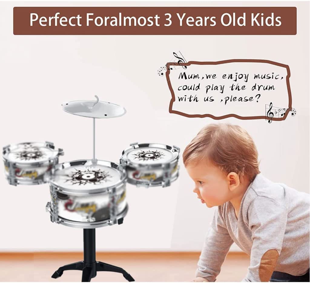 Unique Tambour chaman Tambour Adulte, Kit De Batterie Jazz Pour Enfants, 3 Tambours, Cymbales, 2 Baguettes Tambour éthéré Pour Les Mélomanes Tongue Drum Handpan Drum belle voix