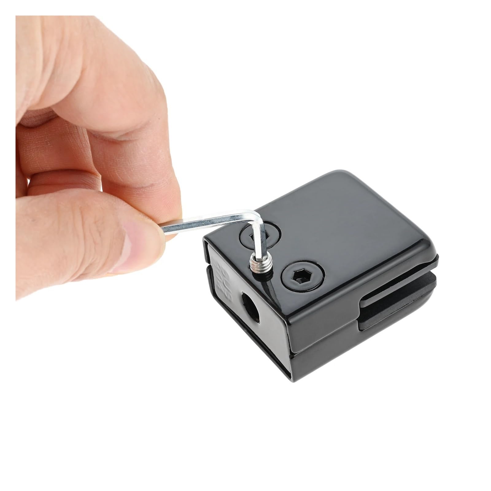 Alnaeson One Color 4Pcs 304 Stainless Steel Glass Clips Brackets For 8-10Mm Thick Glass Black