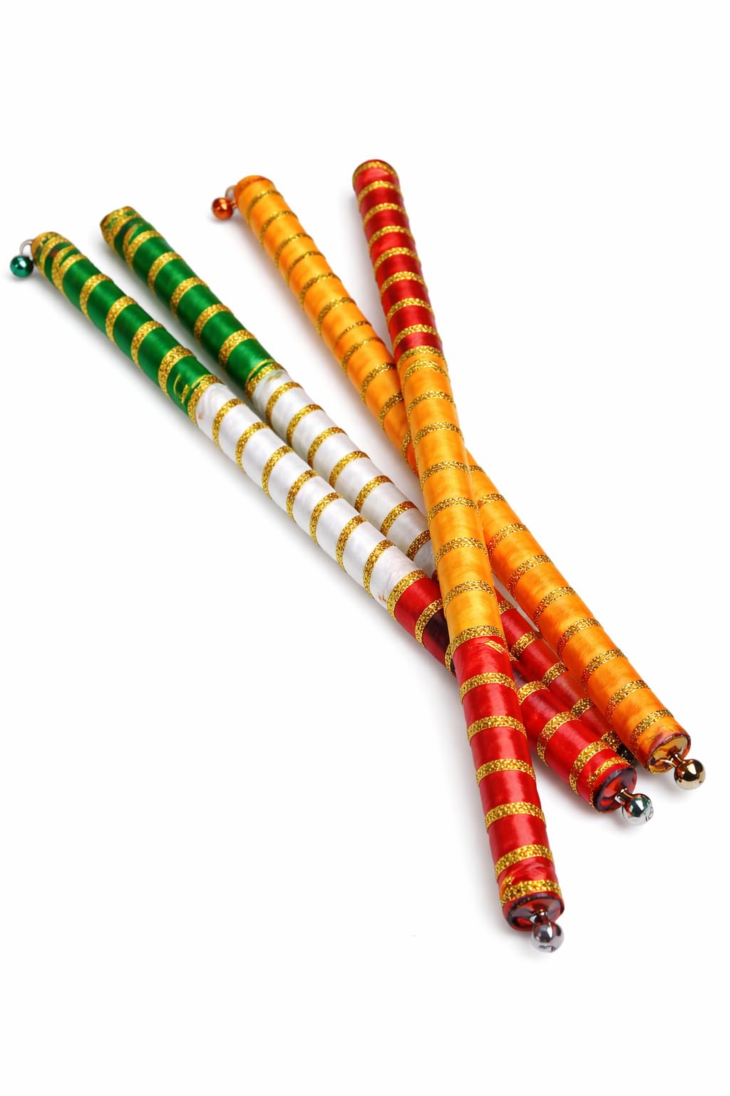 Handmade Decorative Dandiya Sticks for Navratri Garba Set of 4 (2 Pair) Wooden Dandiya Raas Sticks 39 cm Multicolor Festival Dance Sticks for Navratri, Garba Night & Cultural Events-picture-15