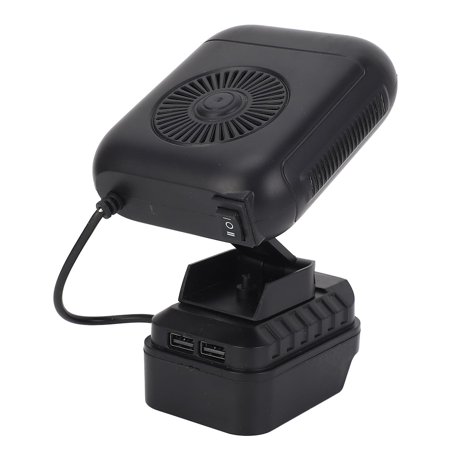 Walfront Tragbare Heizung, 2 Temperaturen für BL1830 BL1850 BL1840 BL1845 BL1815 BL1820 BL1860B, USB Camping Batteriebetriebene Heizung für Kleine Räume