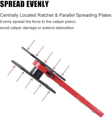Miniatura 8 de JIFETOR Probador de bomba de vacío manual y herramienta de purga de embrague de freno, kit 2 en 1, herramienta de prensa de pinza de freno