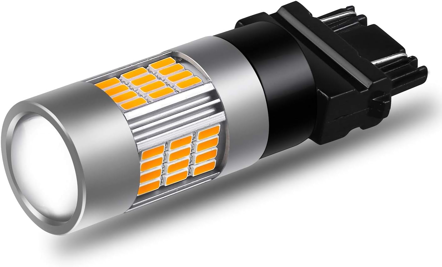 Alla Lighting 54-SMD T25 3157 3156 LED Turn Signal Light Bulbs High Power 4014 Chipsets Amber Yellow Super Bright LED 3457 4157 3157 Turn Signal Blinker Light 3156 3157 LED Bulbs Lamps Replacement