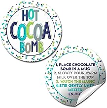 Blue & Green Polka Dots Hot Cocoa Bomb Packaging Sticker Labels, Total of 40 2" Circle Stickers (20 Sets of 2) by AmandaCreation