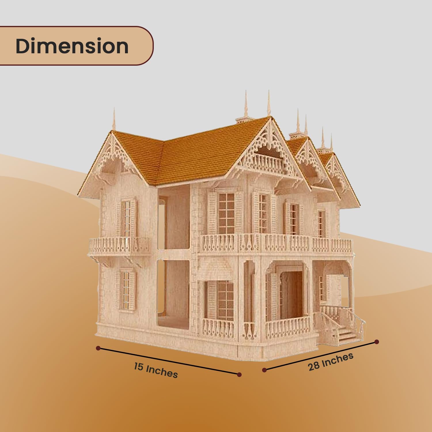 Birds Wood Shack The Victorian Gothic Mansion – Lightweight & Durable Model Kit - Available in 1:24 Scale - Challenging Puzzle Wooden Doll House | Made with Baltic Birch Wood