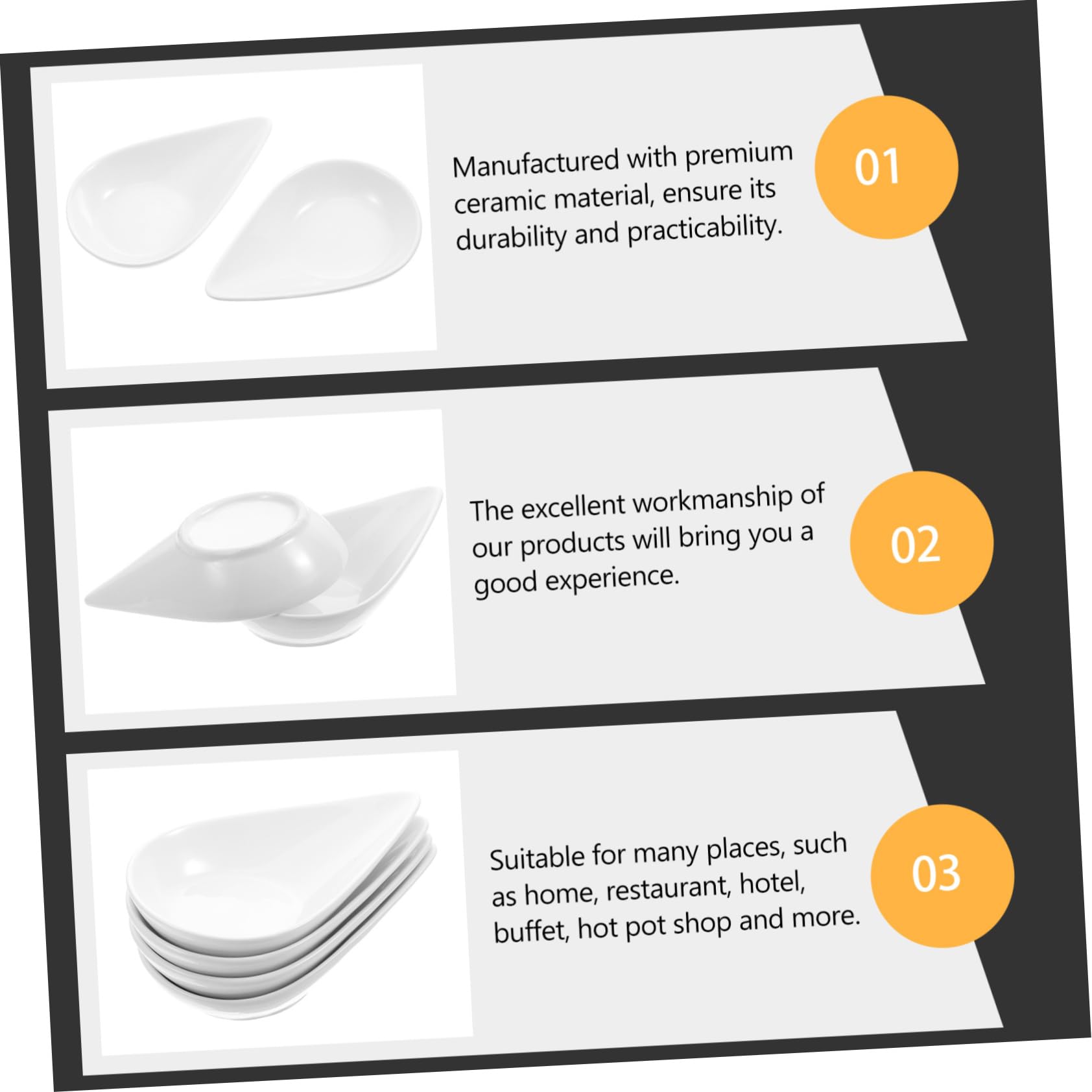 OFFSCH Set of 4 Ceramic Spoon Holders Side Dish Plate Spoon Storage Rack Seasoning Dishes for Kitchen Organizati