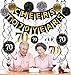 70th Birthday Party Decorations Pack - Cheers to 70 Years Banner,Poms, Sparkling Celebration 70 Hanging Swirls for 70 Years Old Party Supplies 70th Anniversary Decorations