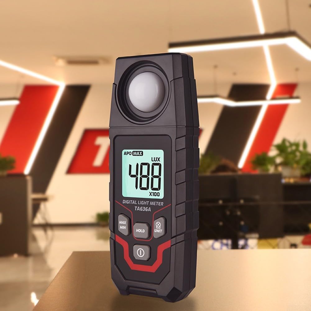 Besttoolifes Lux Meter digitale per uso industriale con alta precisione 0.1-200.000 Lux e misura FC, LCD retroilluminato a 4 cifre, sensore di luce portatile per