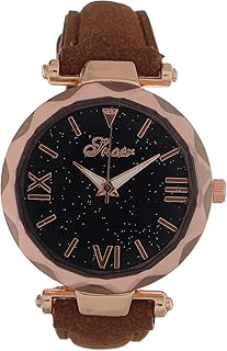 ساعة كاجوال للنساء - هافان، 2724984689461، انالوج، بمينا أسود، بسوار بني