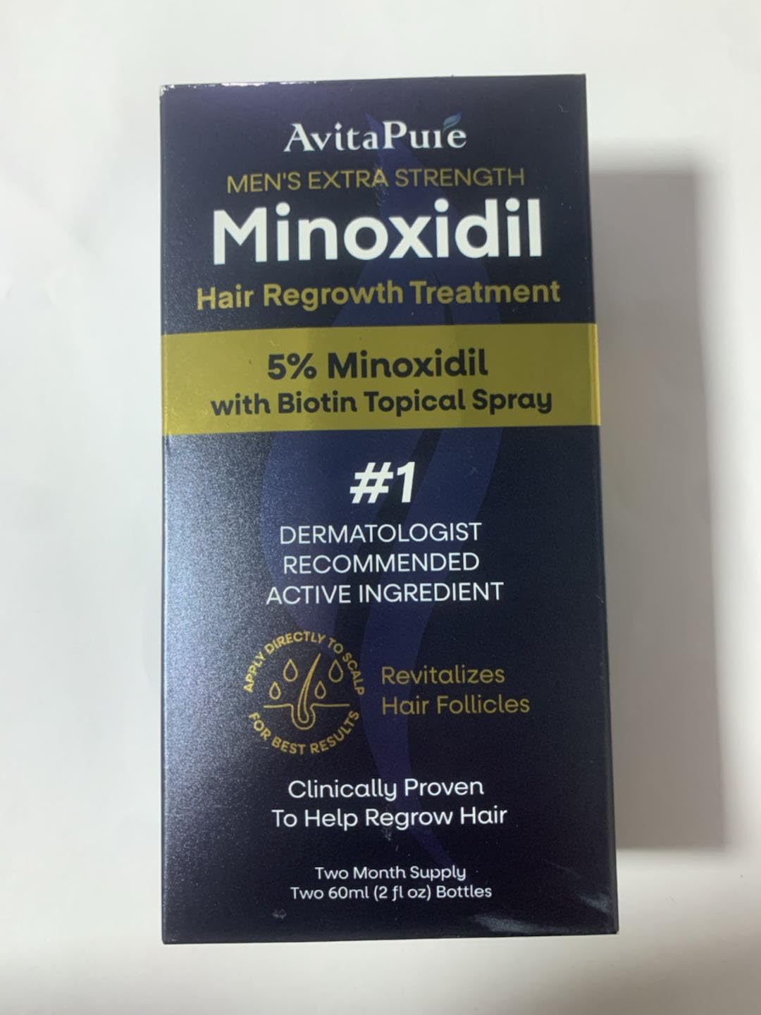 5% Minoxidil Hair Growth Serum for Men - Extra Strength Treatment to Combat Hair Loss and Thinning (2 Pack)