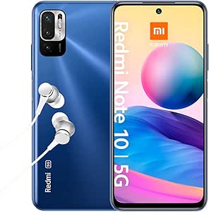 Xiaomi Redmi Note 10 5G Smartphone + Kopfhörer (16,51cm (6,5") FHD+ Display, 128GB Speicher, 4GB RAM, 48MP Triple-Rückkamera, 8MP Frontkamera, Dual SIM, Android 11) Blau - [Exklusiv bei Amazon]