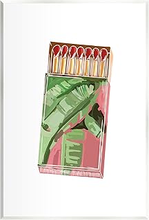Stupell Industries Floral Pink Matchbox Design Square Cutout Shape Wood Wall Art, Design by Amelia Noyes