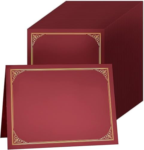 Miniatura 9 de SUNEE Paquete de 10 soportes para certificados azul marino, 250 gsm, para certificados de premio de 8.5 x 11 pulgadas, cubiertas de certificado con