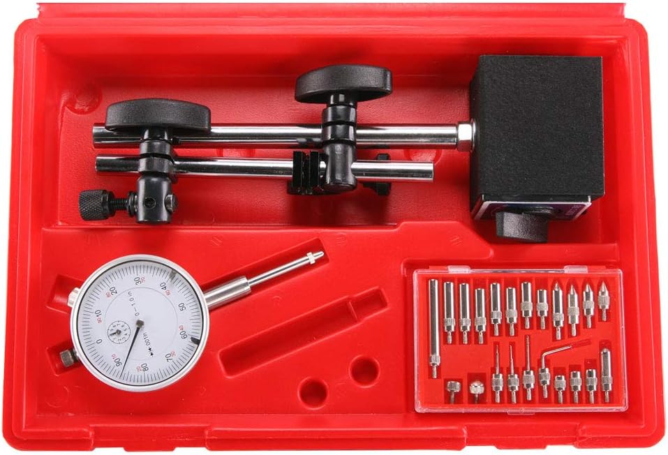 Dial Indicator, Magnetic Base & Point Set - Includes a 22 Piece Indicator Point Set and a Plastic Case, LittleMachineShop.com (1782)