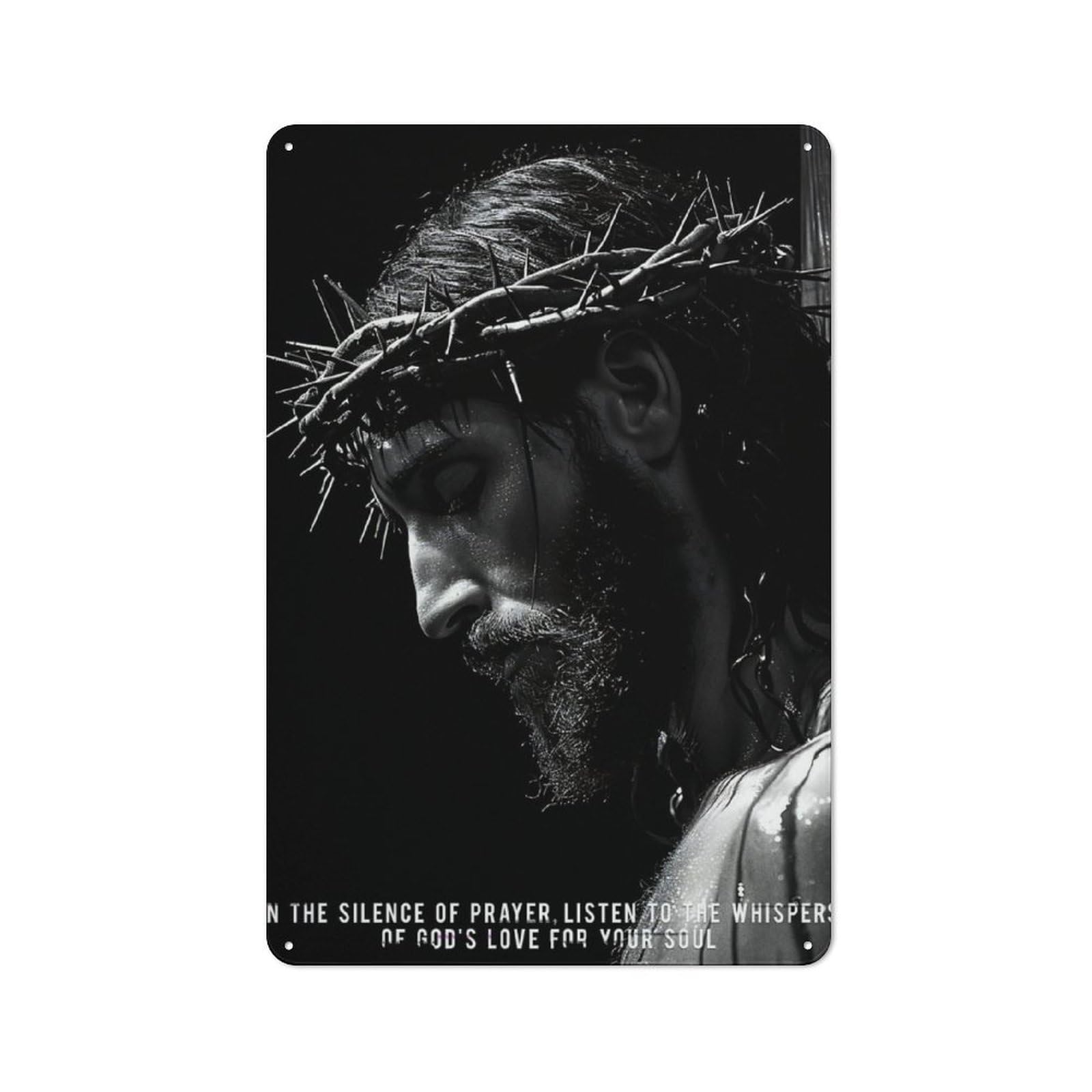 Junmoney Christ Poster Catholic Retro Metal Wall Sign 30X20cm With For Pub Or Café, A Housewarming Gift For Hospitality Wall Decor Collectors