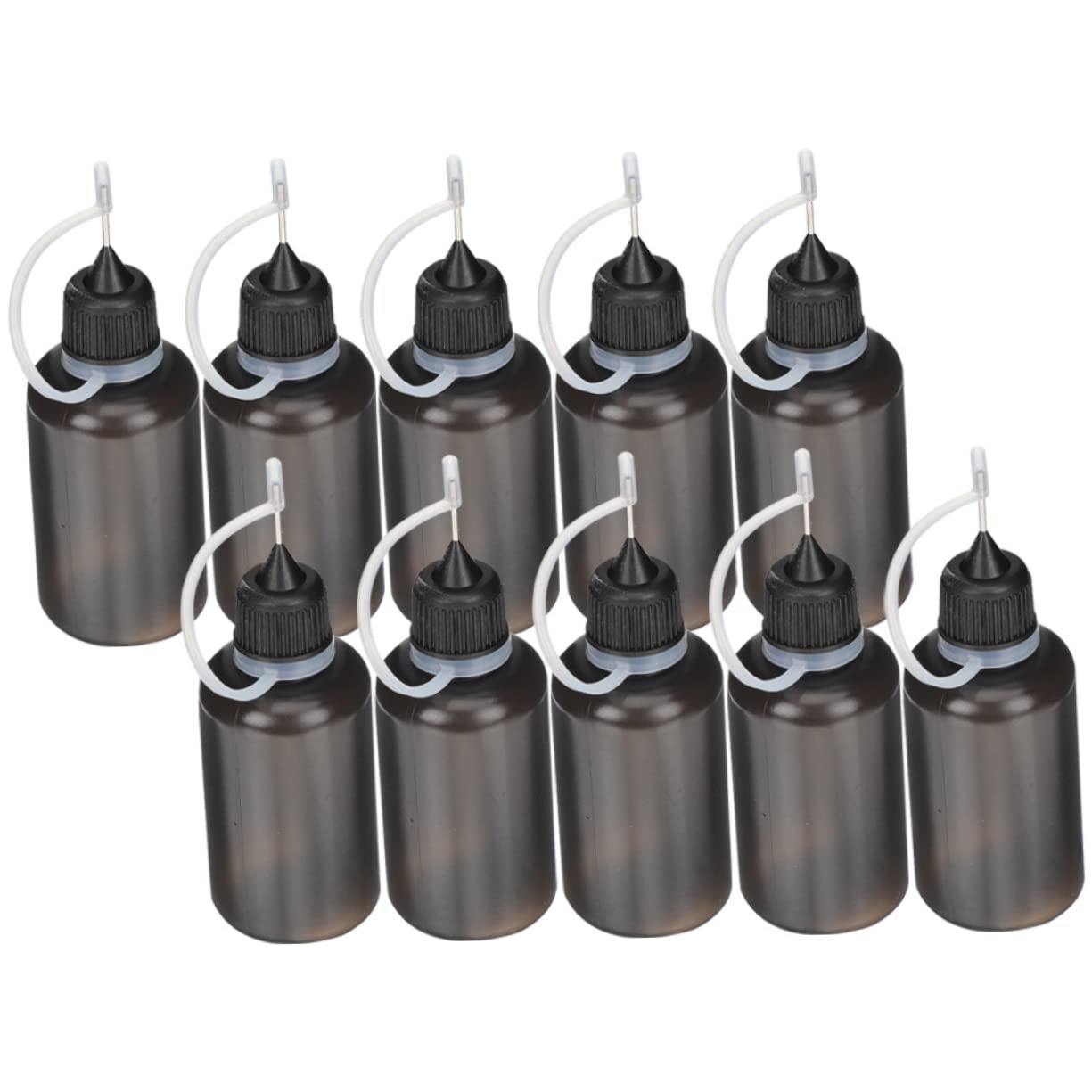 5 Sätze Ölflasche Nadel Spender Tipp Nase Düse Plastikflasche Kunststoffflasche Shampoo Bottle Wasserflasche Tragbare Trinkflasche Praktische Leimflasche Sport Black 10 Stück * 5