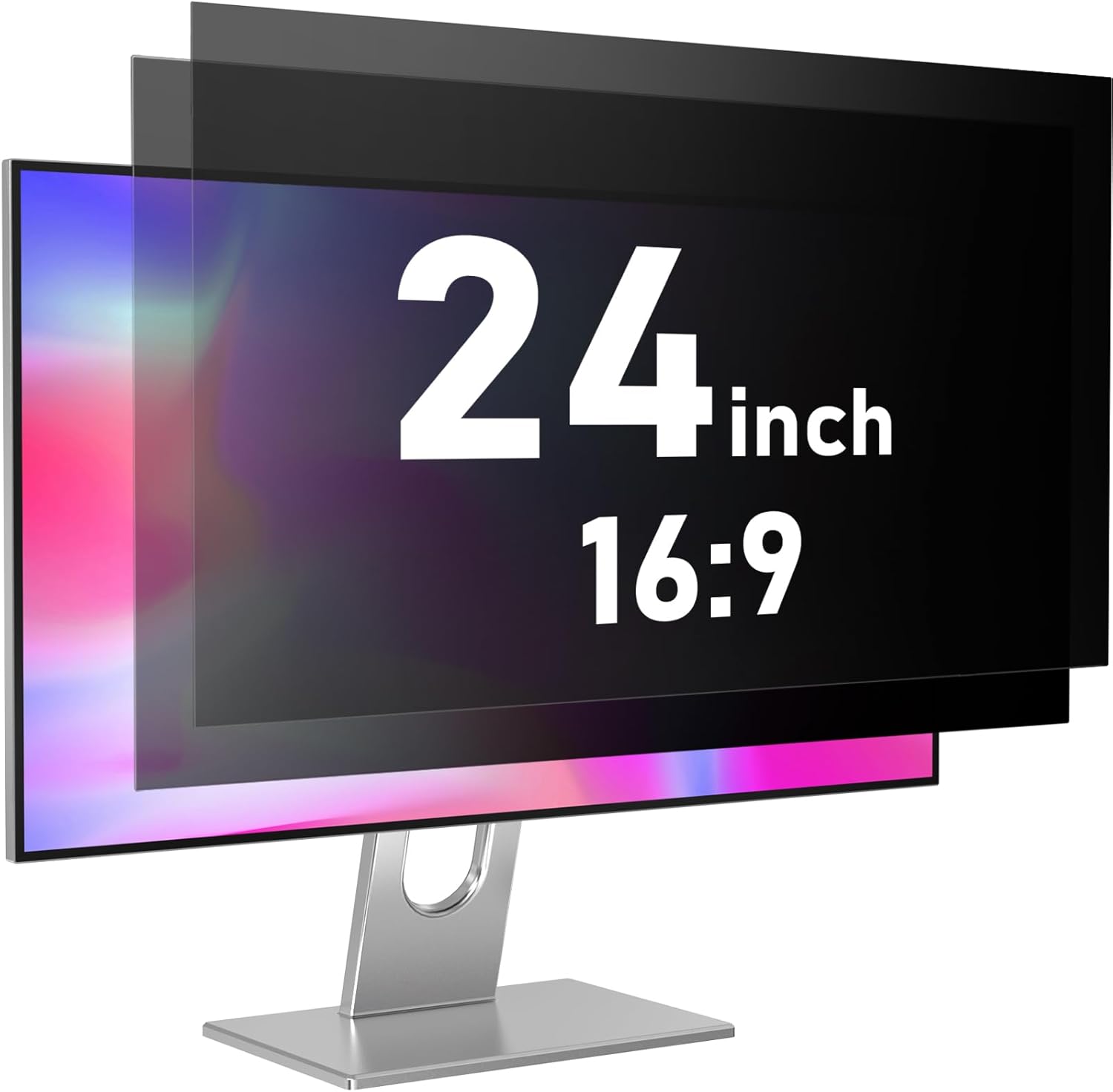 24 Inch Privacy Screen for Monitor - Anti Glare, Blue Light Blocking, Eye Protection Anti-Spy Filter - Fits 16:9 Aspect Ratio, Computer Screen Privacy Filter, Removable & Anti-Scratch(2-Pack) 24-Inch Privacy Screen (2 Pack)