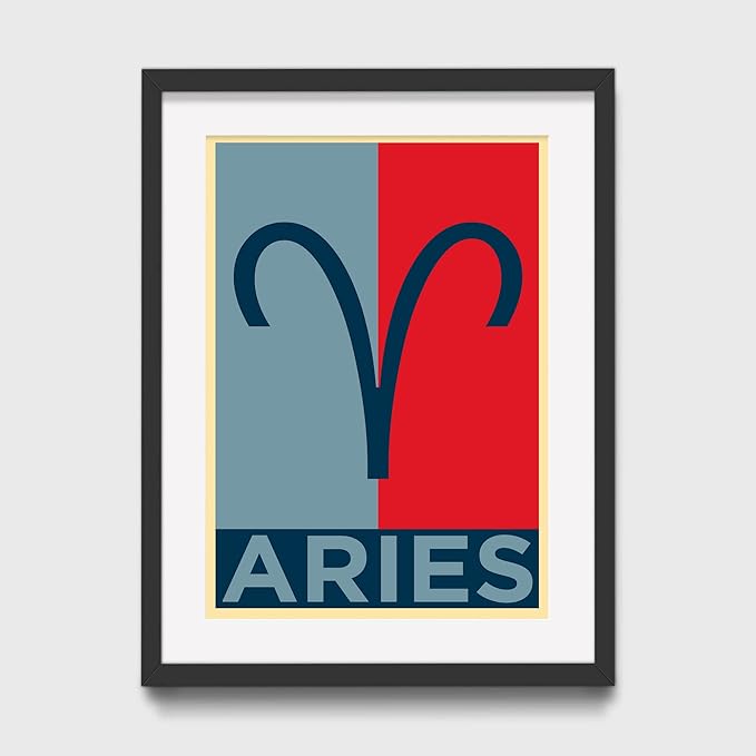 A4 Framed Ready to Hang - Aries Star Sign Poster Photo Art Print - Original 'Hope' Design - Airies