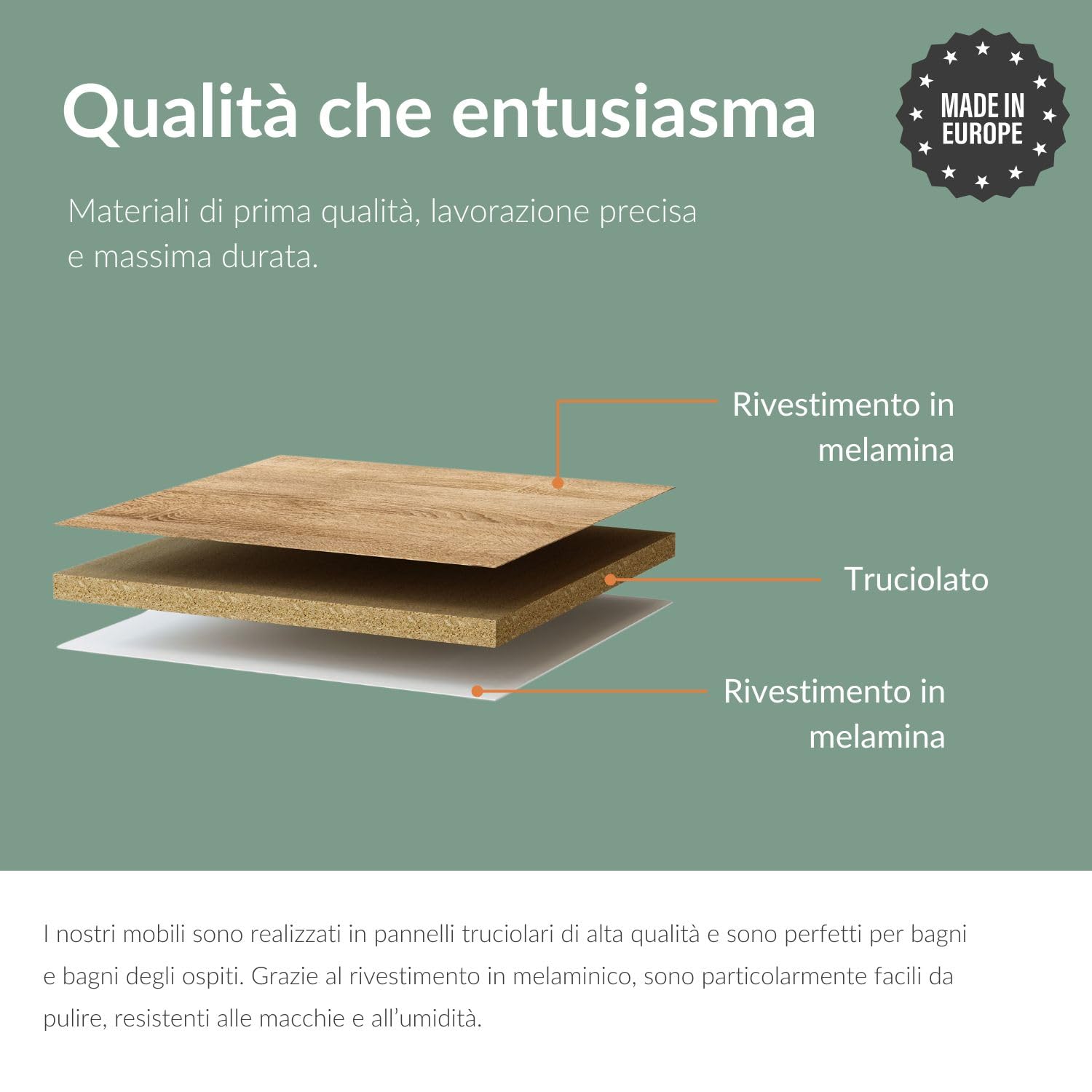 Planetmöbel Mobile sottolavabo 50 cm con specchio da bagno con illuminazione ovale, set di mobili da bagno con lavabo, sospeso, rovere Sonoma