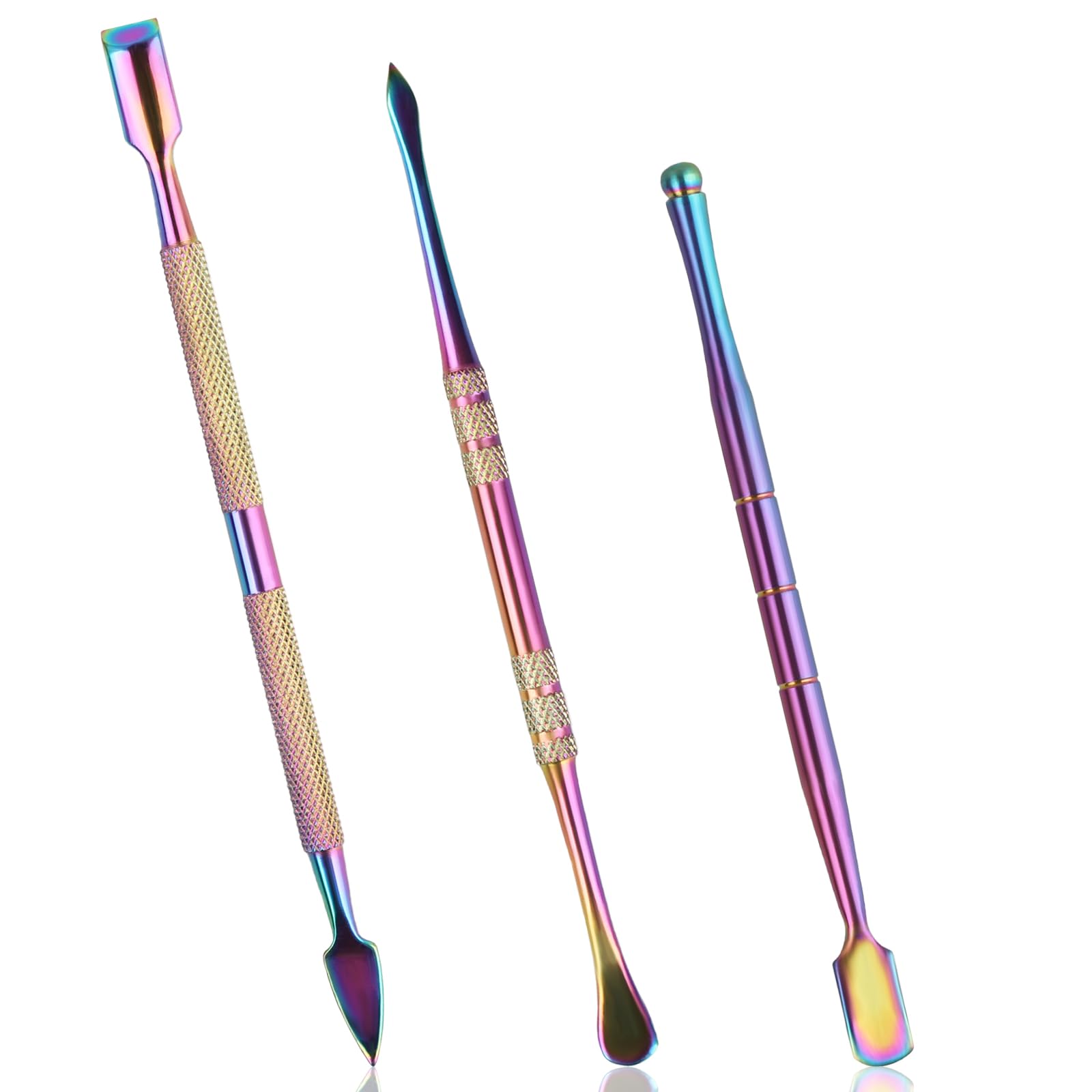 3 Pcs Wax Carving Tools Dab Tools Kit Double-Ended Wax Modeling Tools Stainless Steel Sculpting Tools (Rainbow)