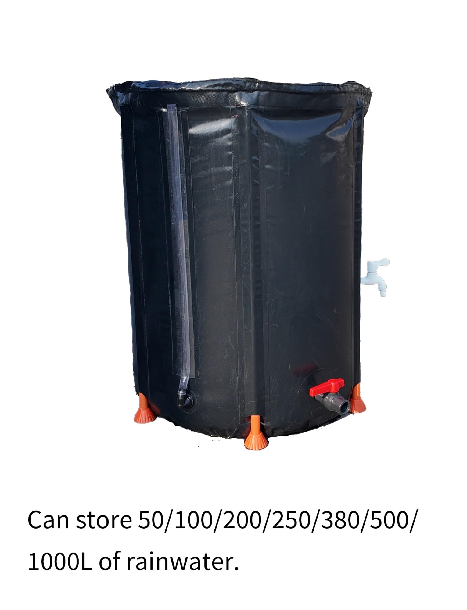 Kit de Barril de Lluvia Plegable con Grifo y Filtro - Contenedor portátil for almacenar Agua for jardín e Invernadero - Fácil de conectar al bajante de canaletas - Negro(1000L)