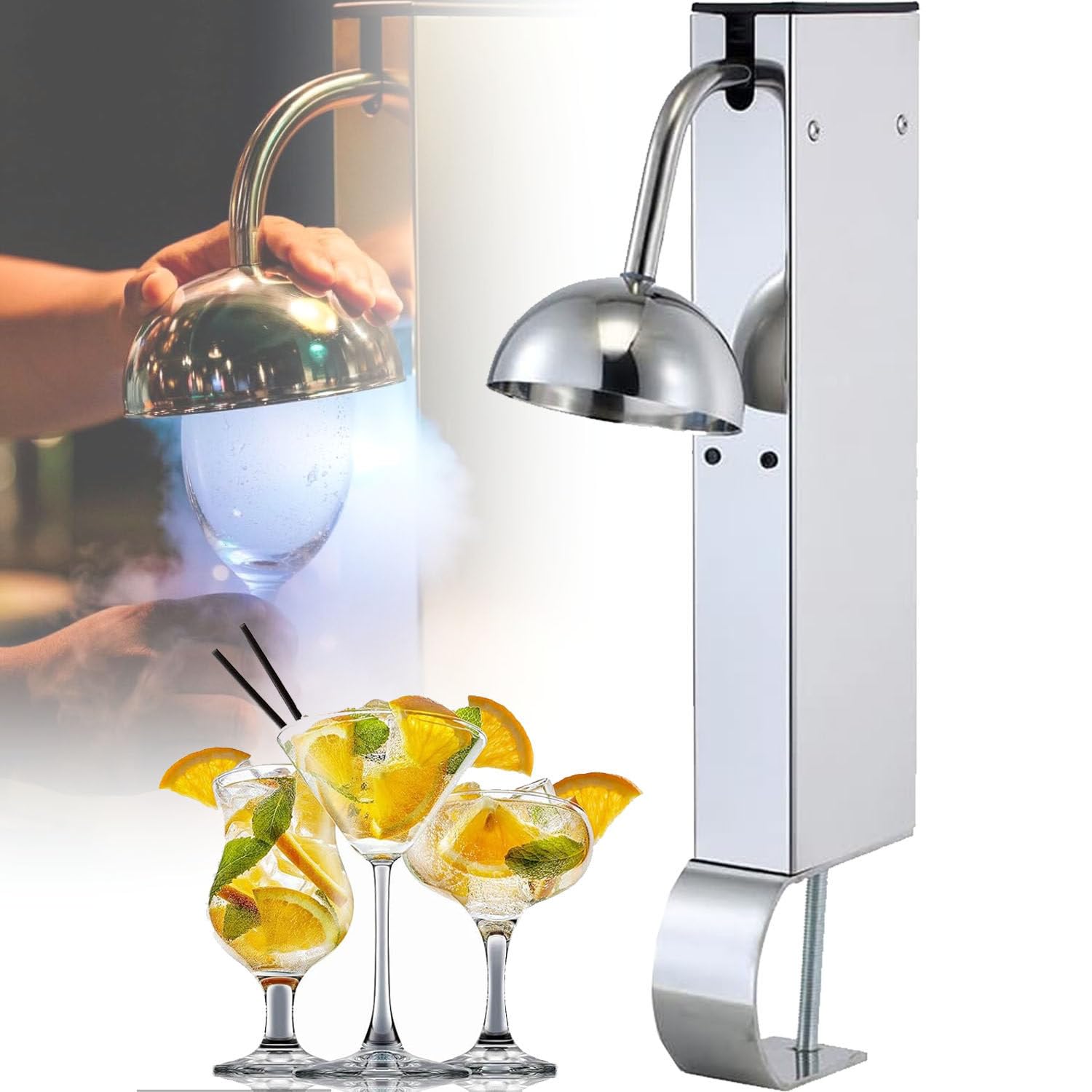 Enfriador de vidrio, enfriador de vidrio de CO2 para tazas y vasos, enfriador de bebidas instantáneas para cócteles, cerveza, bebidas mixtas, enfriador de vidrio para bar, restaurante, cocina,A
