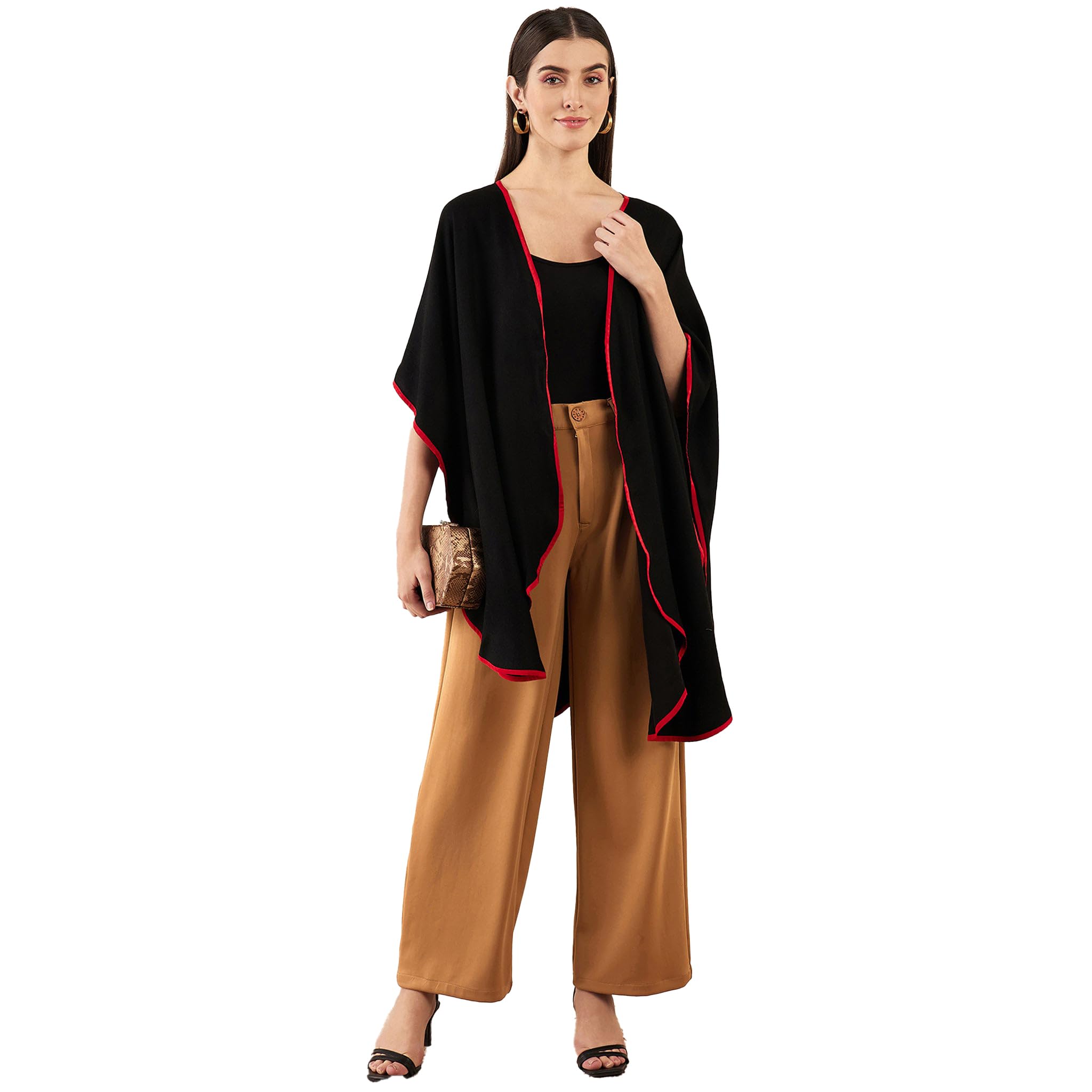 first resort Black Cashmere Cape - Cover-Up for Women by Ramola Bachchan-picture-48